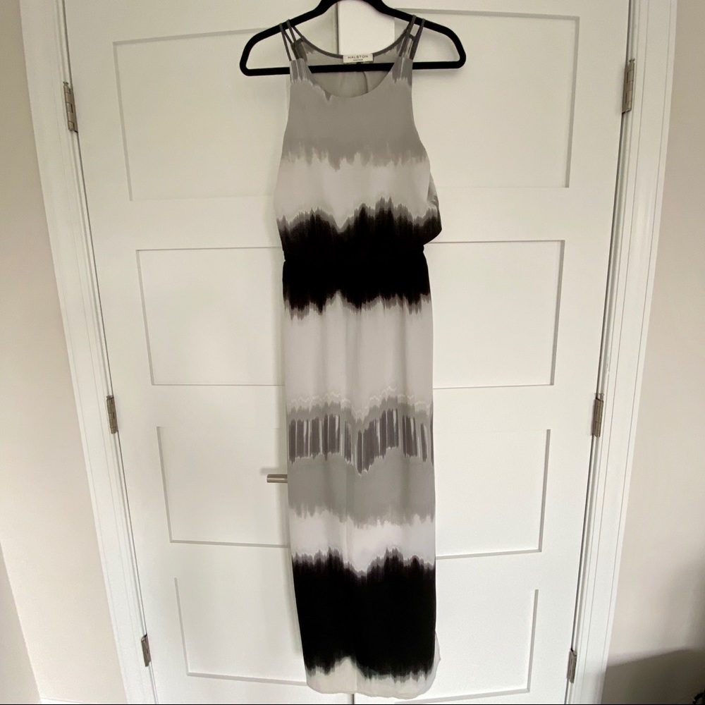 Halston Heritage Tie Dey Maxi Dress